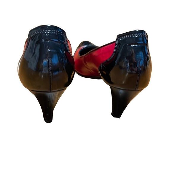 Ver Giovanni red leather & black patent leather Italian classic pumps size 39 - Picture 7 of 9